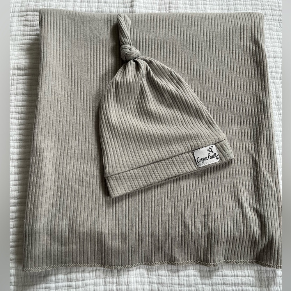 Copper Pearl Swaddle and Newborn Hat